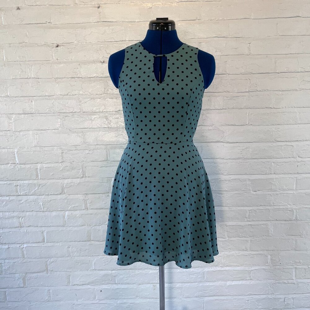 Sage Green Teen/Tween Dress with Polka Dots